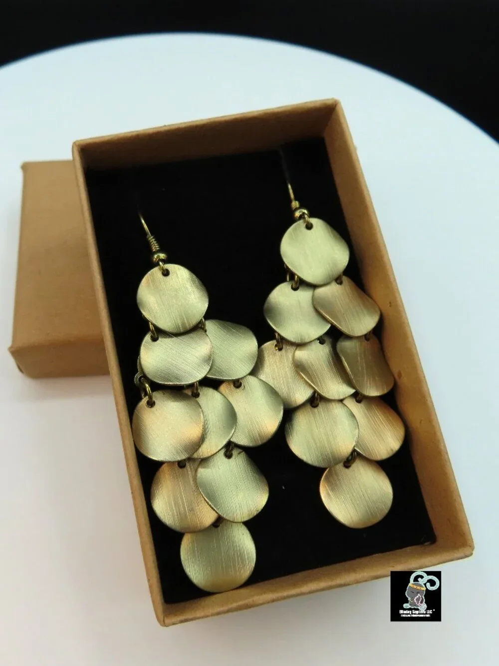 Metal Disc Cluster Dangle Earrings